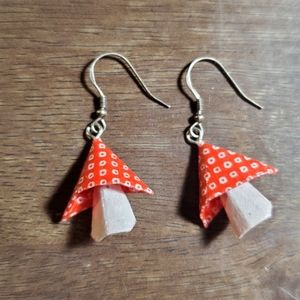 Origami shroom earrings